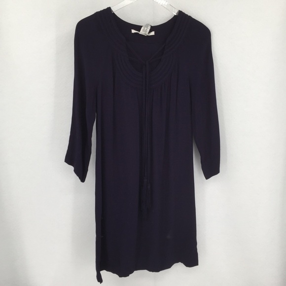 DVF Diane von Furstenberg Parlian midnight navy blue tie sheath dress new 4 - Picture 1 of 7